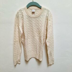 Aqua Knit Cashmere Sweater girls size large Cream Tan